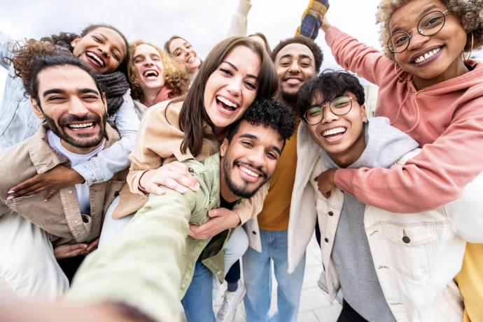 selfie with the students